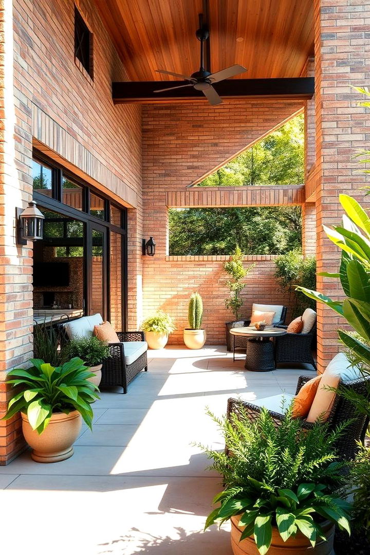 Outdoor Living Integration - 22 Beige Brick Exterior Home Ideas