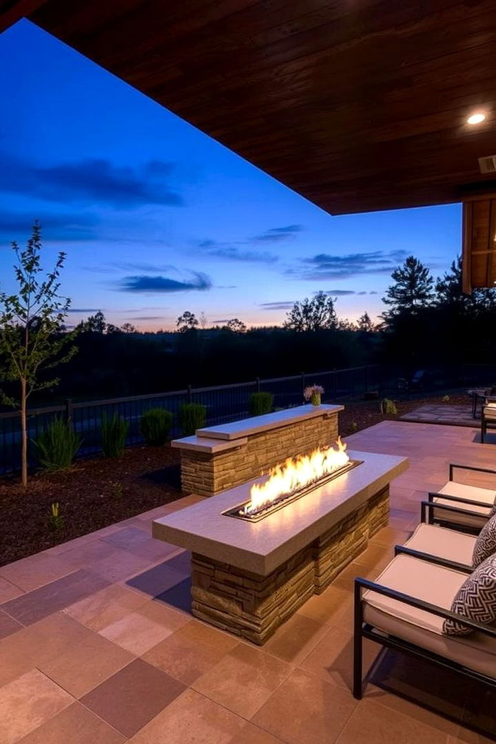 Outdoor Living Statement - 22 linear fireplace ideas