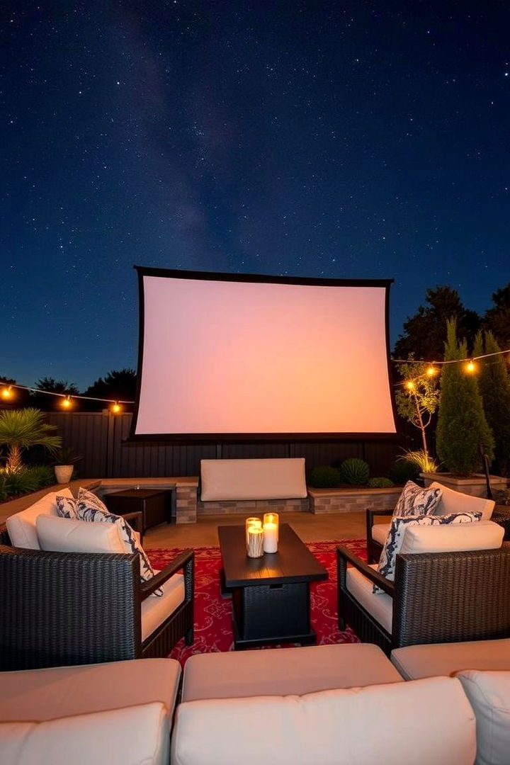 Outdoor Movie Night Setup - 22 L Shaped Backyard Ideas