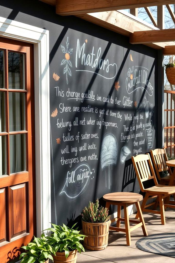 Outdoor Patio Chalkboard Wall - 22 Chalkboard Wall Ideas