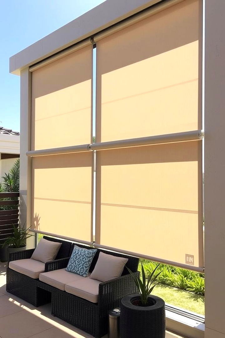 Outdoor Roller Shades - 22 Ideas Cheap Ways to Block Neighbors View