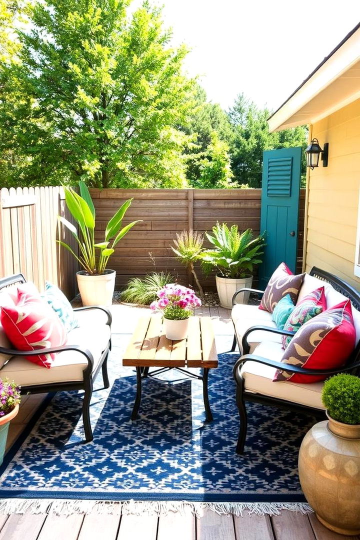 Outdoor Rugs and Textiles - 22 Small Porch Ideas