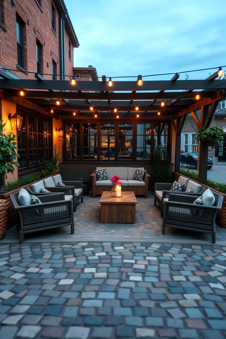 Outdoor Seating Hub - 22 cobblestone patio ideas
