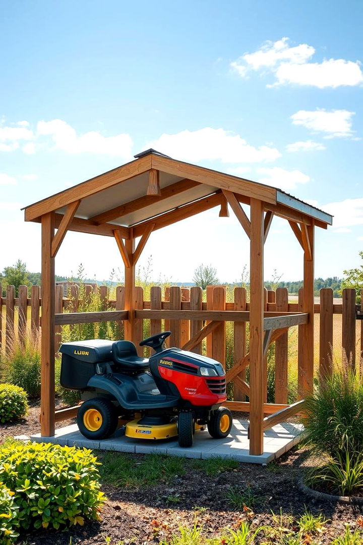 Outdoor Utility Shelters - 22 Lawn Mower Storage Ideas