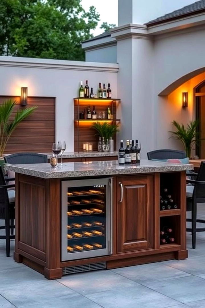 Outdoor Wine Bar Fusion - 22 Outdoor Kitchen Island Ideas