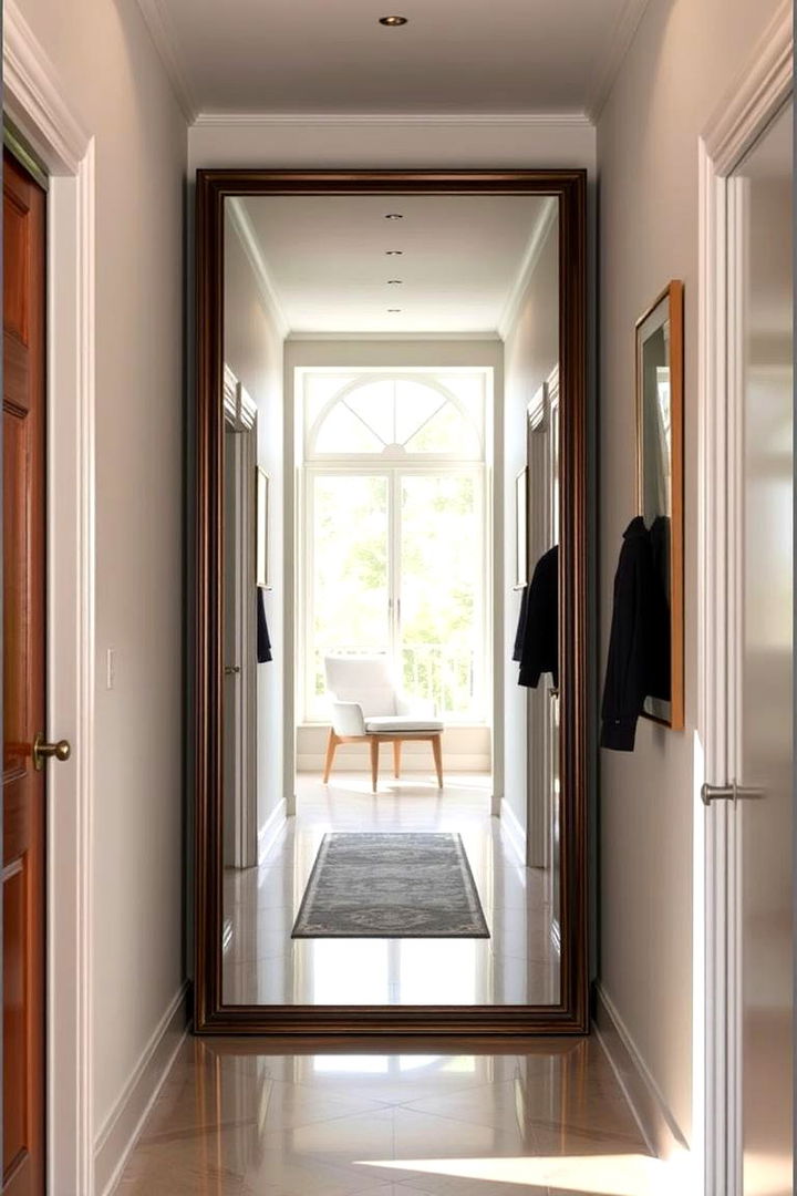 Over Sized Mirror for Space Illusion - 22 hallway mirror ideas
