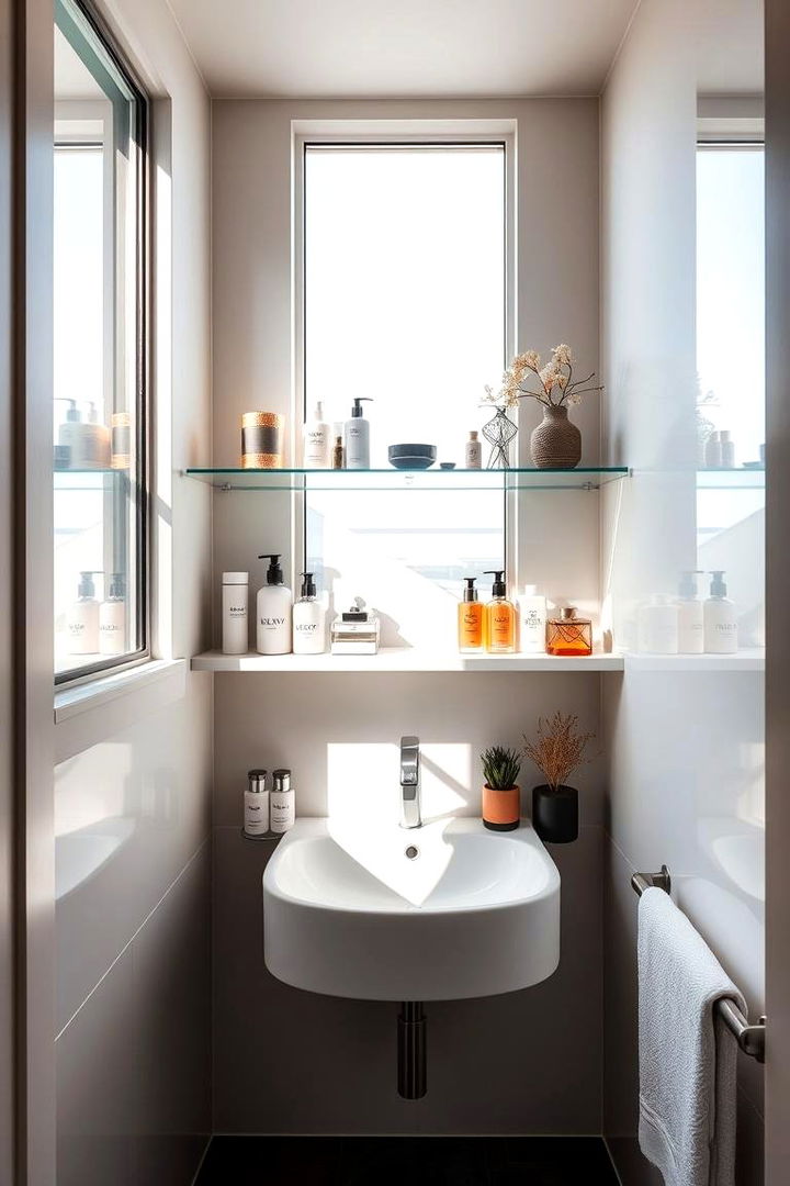 Over the Sink Shelf Storage - 22 Pedestal Sink Storage Ideas