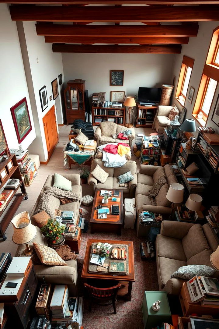 Overcrowded Furniture Cluster - 22 Awkward Living Room Layout Ideas