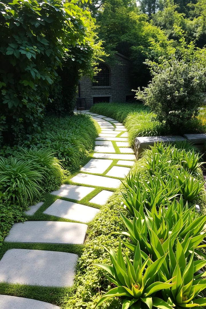 Overgrown Greenery Integration - 22 Flagstone Walkway Ideas