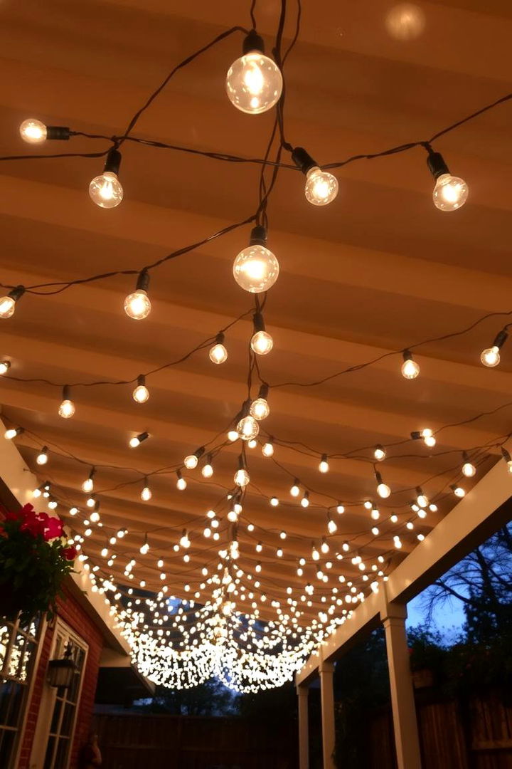 Overhead Ambient String Lights - 22 Landscape Lighting Ideas