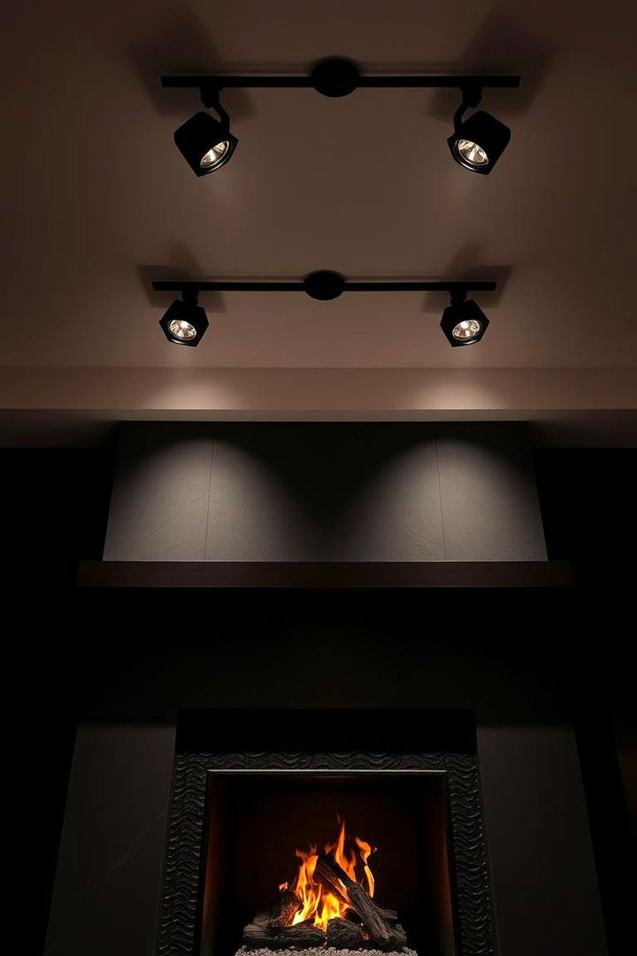 Overhead Directional Spotlighting - 22 Fireplace Lighting Ideas