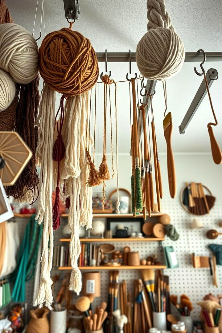 Overhead Hooks and Racks - 22 Small Craft Room Ideas