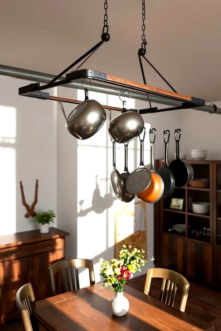 Overhead Pot Racks - 22 Dining Room Storage Ideas