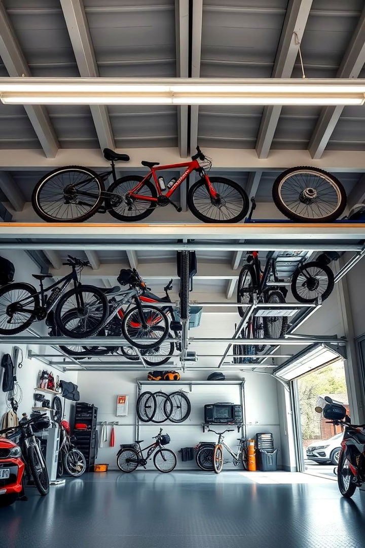 Overhead Sports Equipment Storage - 22 Garage Wall Ideas