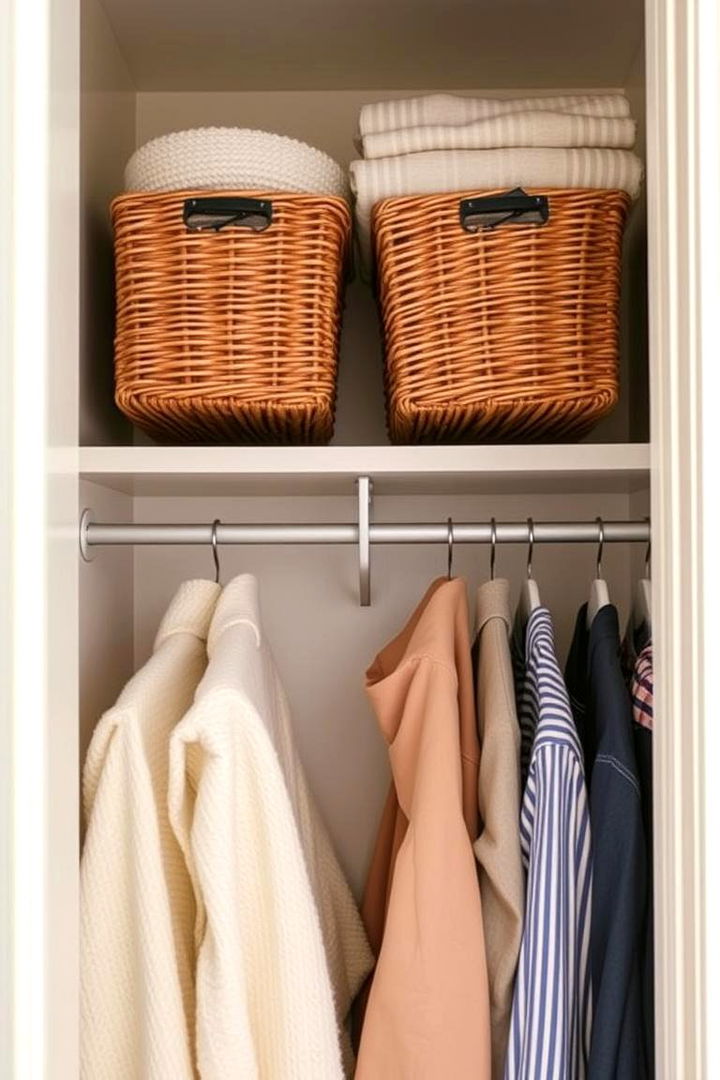 Overhead Storage Baskets - 22 Small Closet Storage Ideas