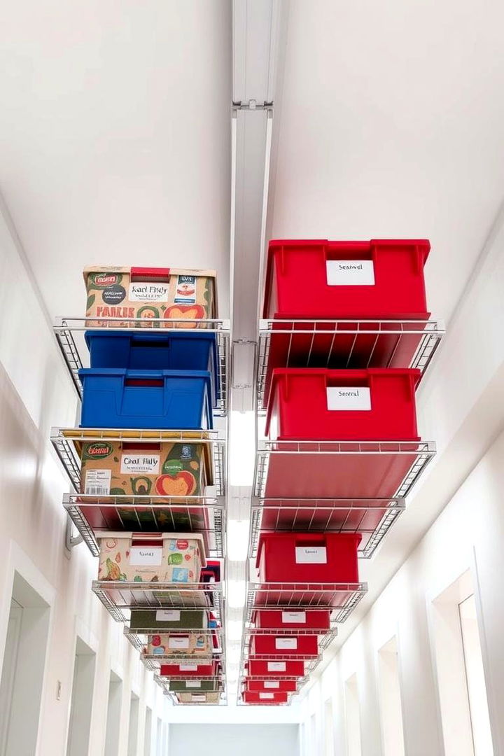 Overhead Storage Racks - 22 Hallway Storage Ideas