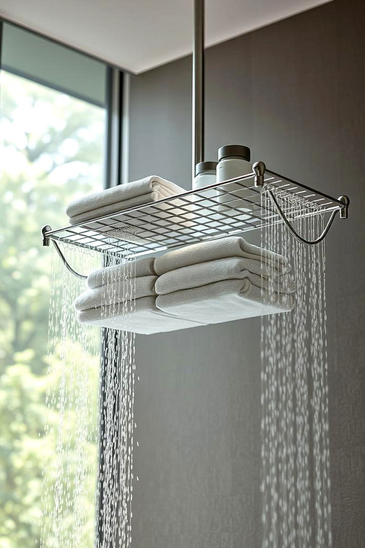Overhead Storage Racks for Suppleness - 22 Shower Storage Ideas