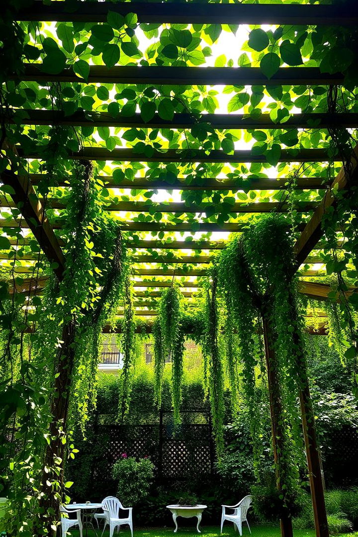 Overhead Trellis with Climbing Plants - 22 Garden Shade Ideas