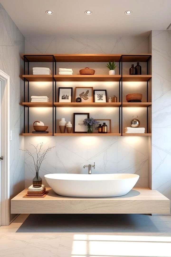 Oversized Bathroom Shelves - 22 Bathroom Shelf Ideas