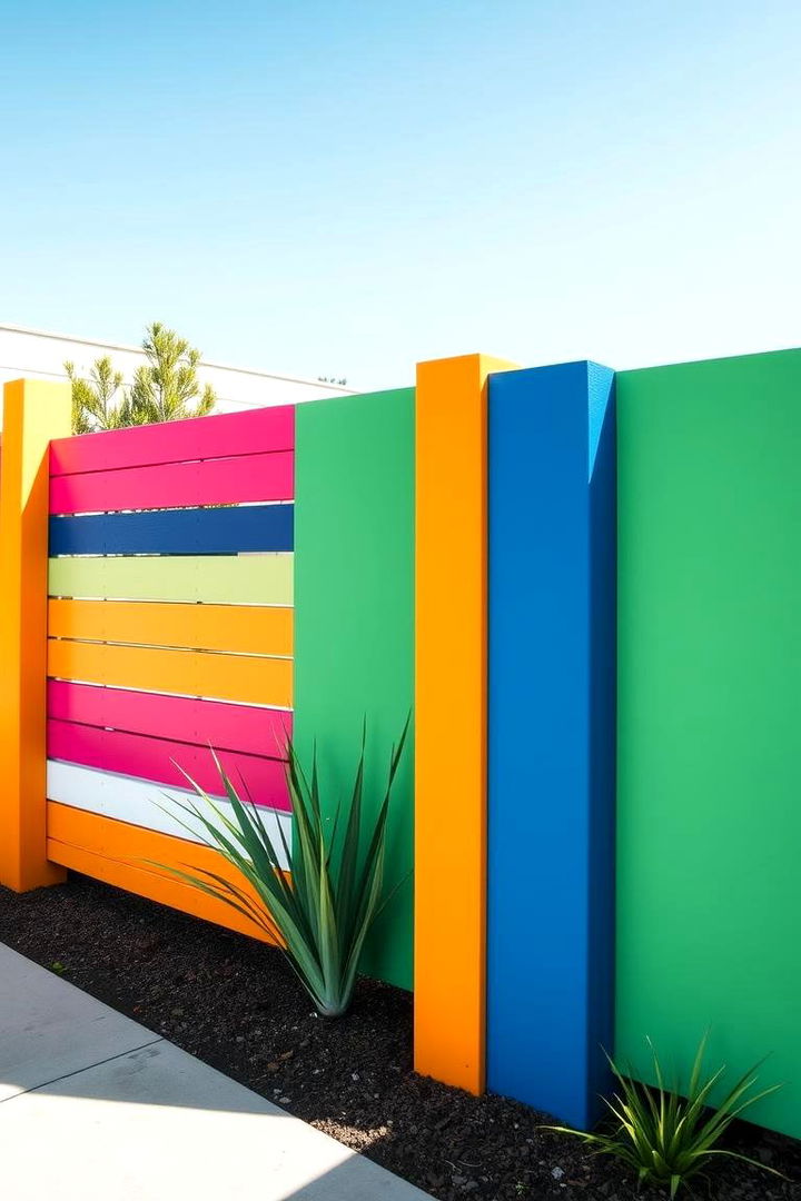 Painted Accent Panels - 22 Horizontal Fence Ideas