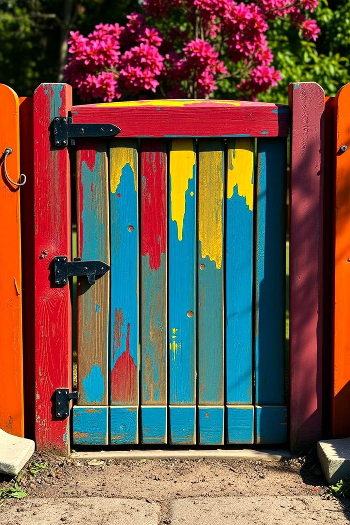 Painted Artistic Flair - 22 Deck Gate Ideas