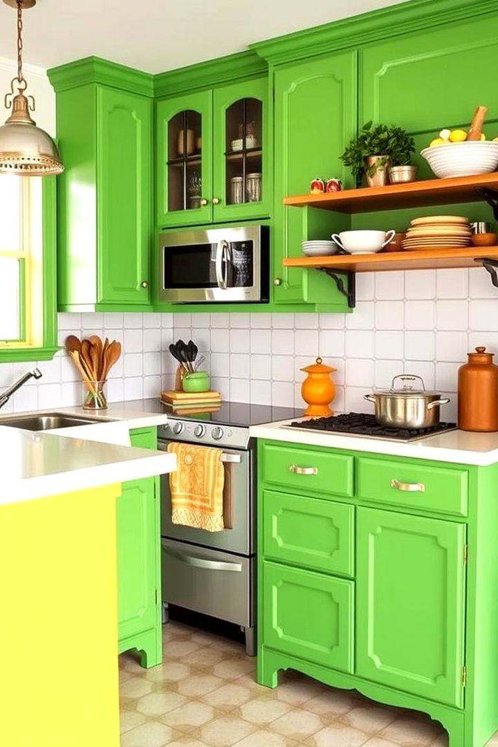 Painted Furniture Revival - 22 Green and Yellow Kitchen Ideas