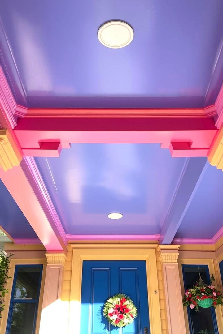 Painted Pop of Color - 22 Porch Ceiling Ideas