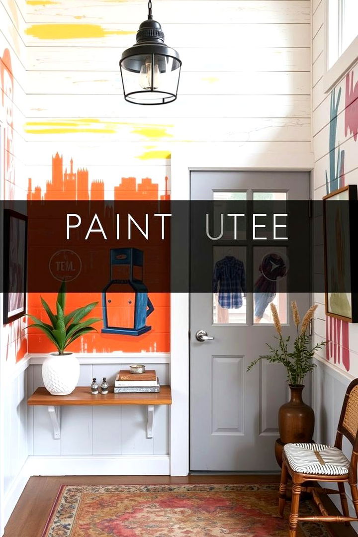 Painted Shiplap Statements - 22 Shiplap Wall Entryway Ideas