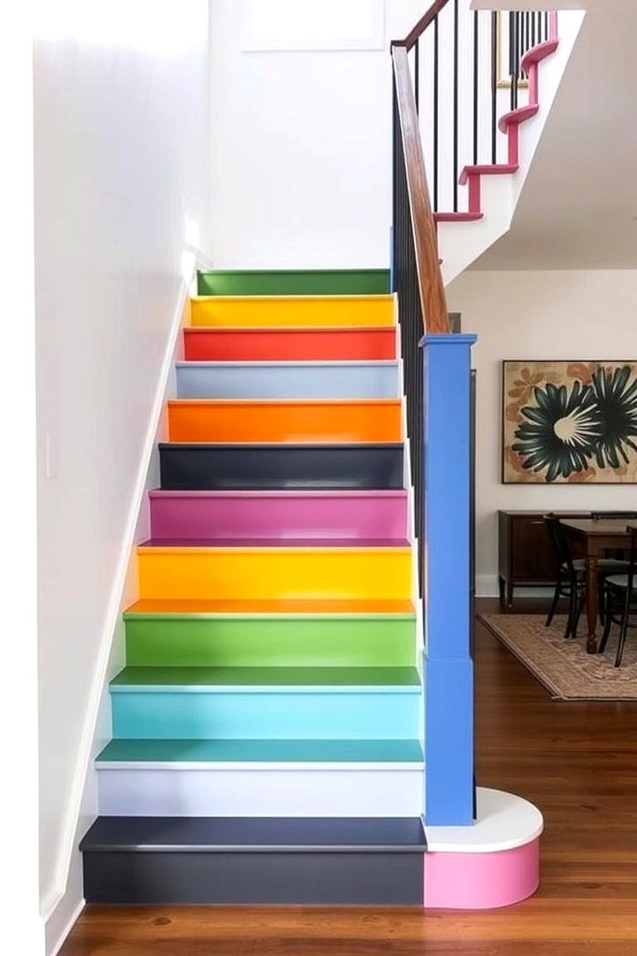 Painted Stair Risers with Modern Vibes - 22 Stair Riser Ideas