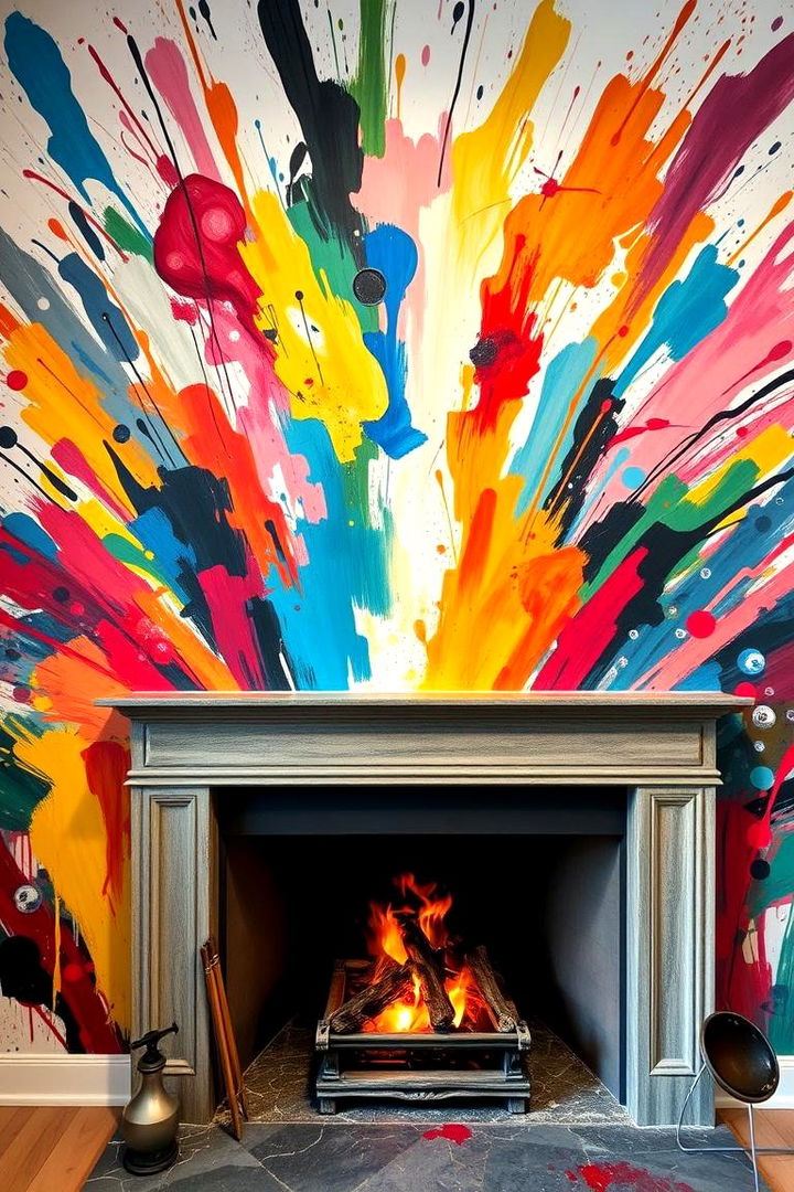 Painted Wall Mural - 22 Fireplace Wall Ideas
