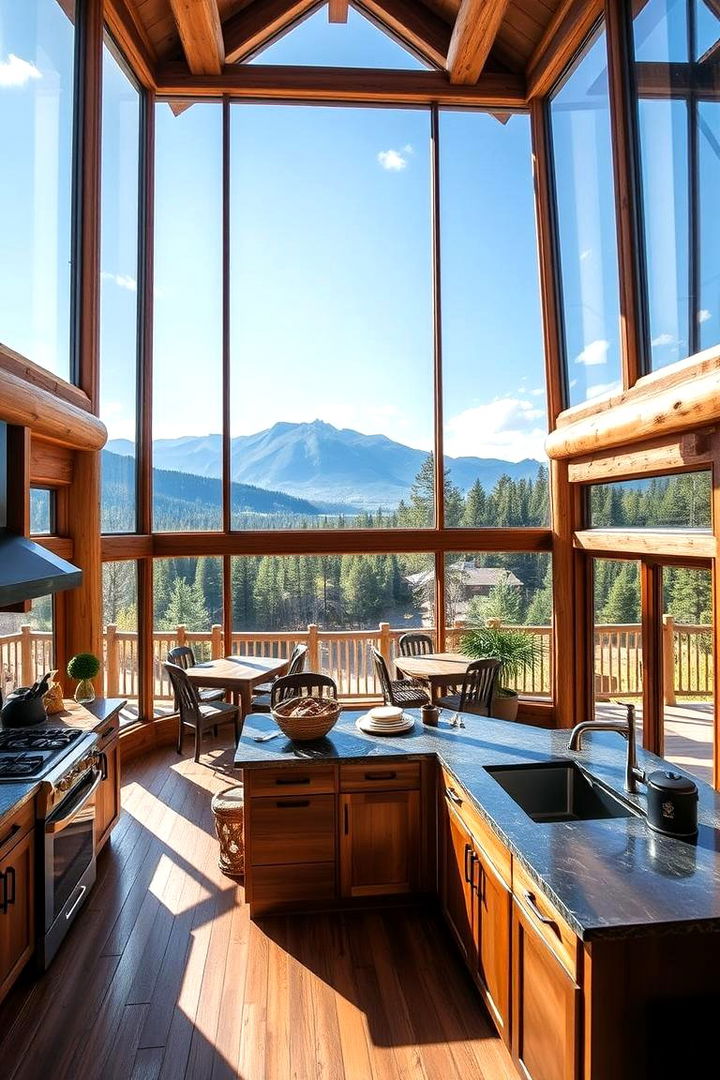 Panoramic Window Views - 22 Cabin Kitchen Ideas