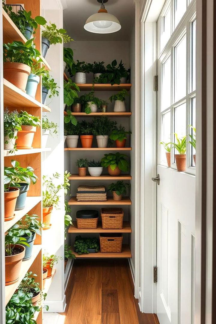 Pantry with an Indoor Garden Twist - 22 Walk in Pantry Ideas