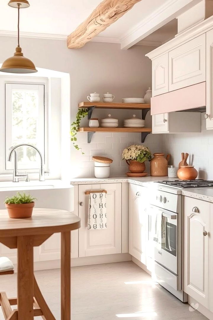 Pastel Accents - 22 Rustic White Kitchen Ideas
