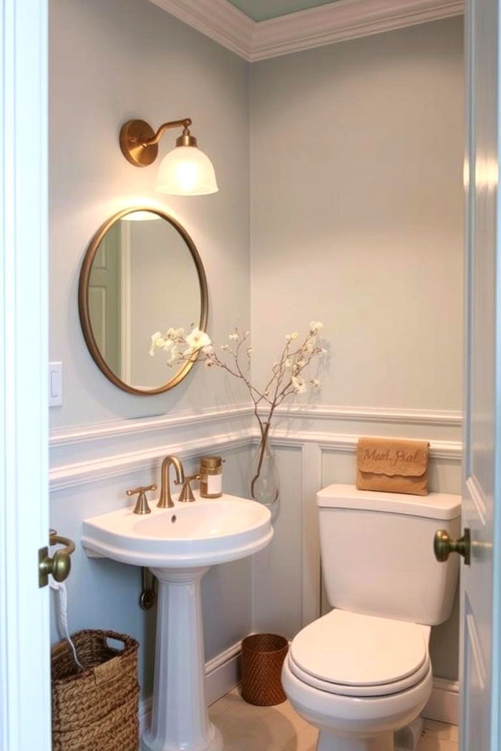 Pastel Blue Charm - 22 blue powder room ideas