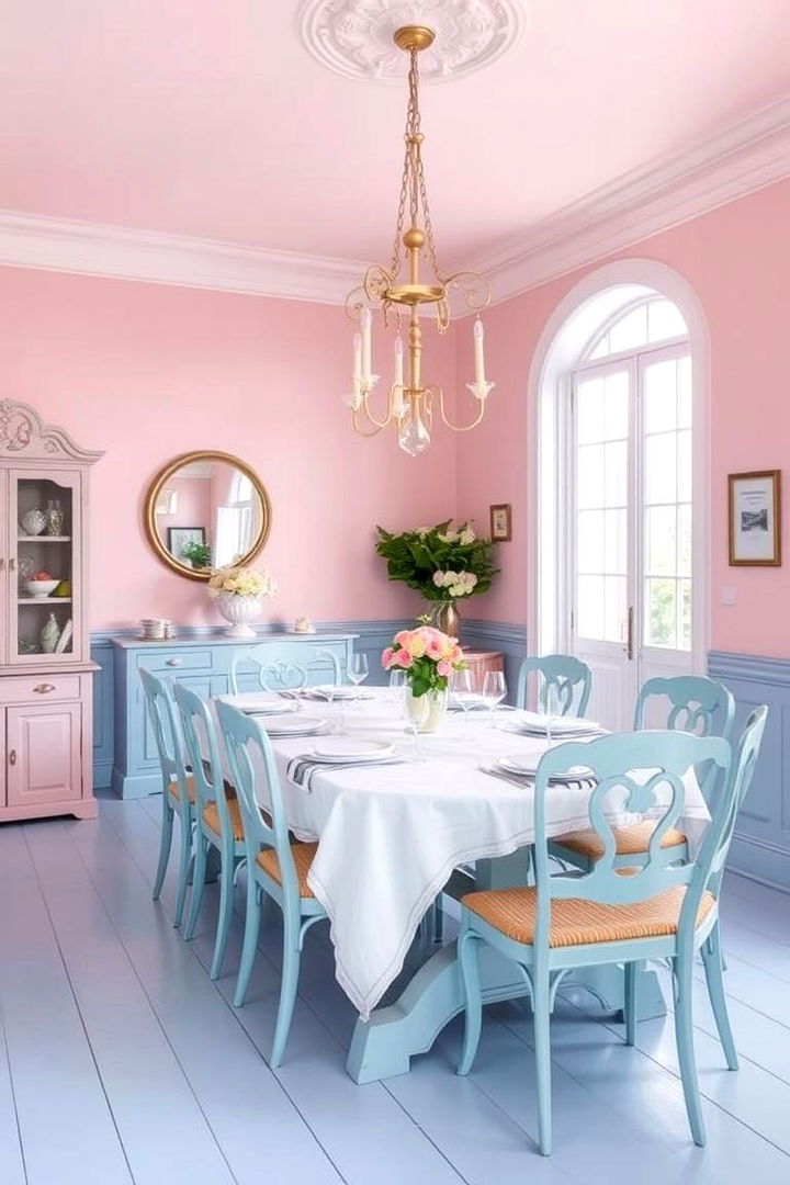 Pastel Color Palettes - 22 French Country Dining Room Ideas
