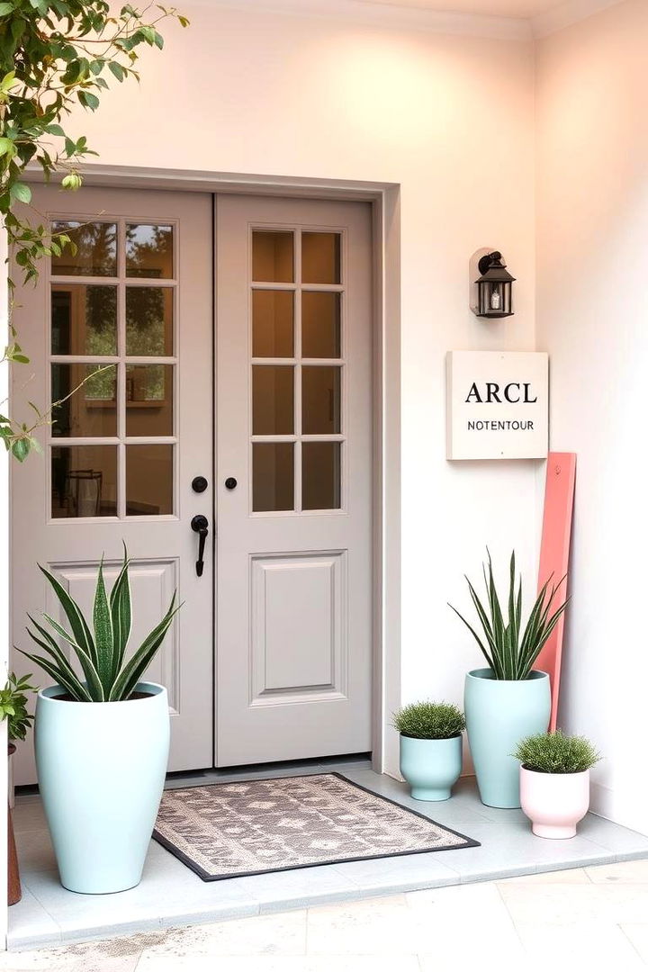 Pastel Colored Accents - 22 Spring Front Door Decor Ideas