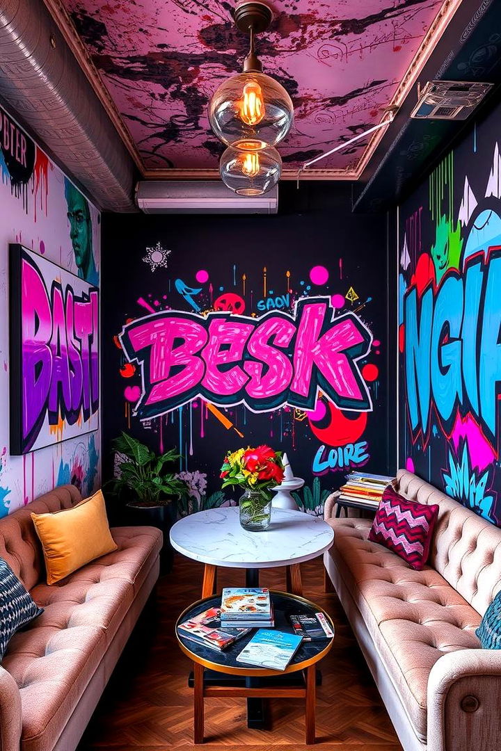 Pastel Graffiti Elements - 22 pastel goth bedroom ideas