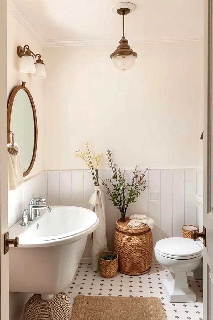 Pastel In Tone Details for Soft Beauty - 22 Country Bathroom Ideas