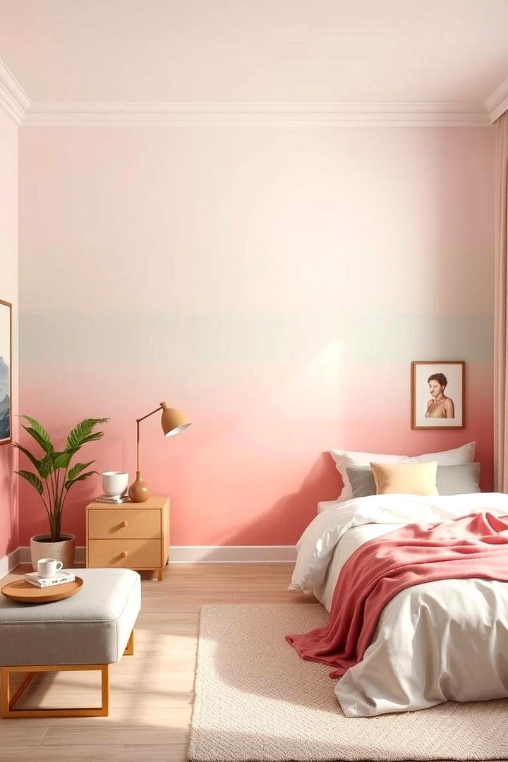 Pastel Ombre Artistry - 22 Pastel Bedroom Ideas