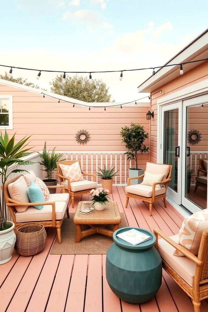 Pastel Peach Softness - 22 Deck Color Ideas