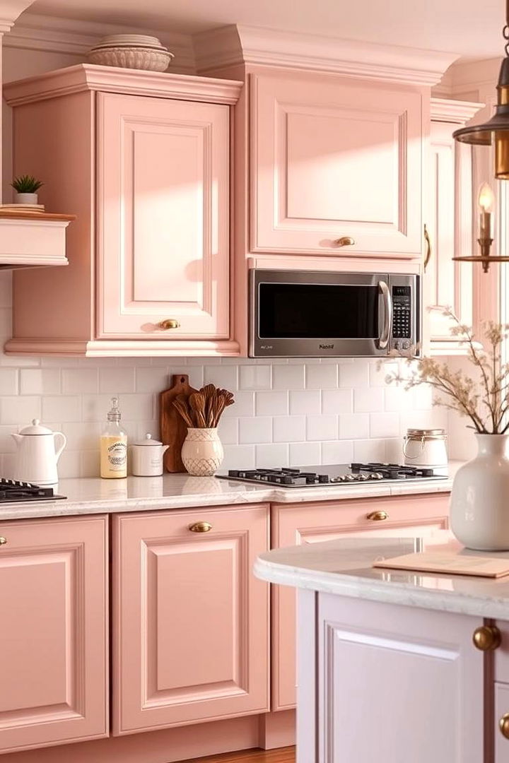 Pastel Pink Elegance - 22 Kitchen Cabinet Color Ideas