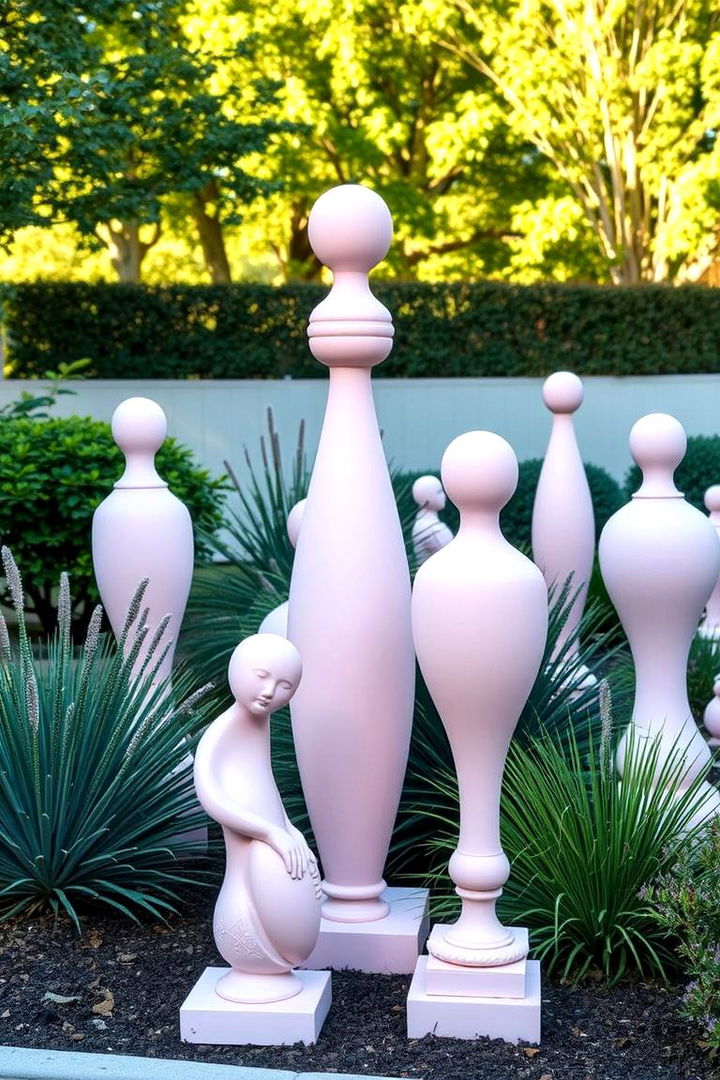 Pastel Pink Garden Sculptures - 22 Pink Garden Ideas