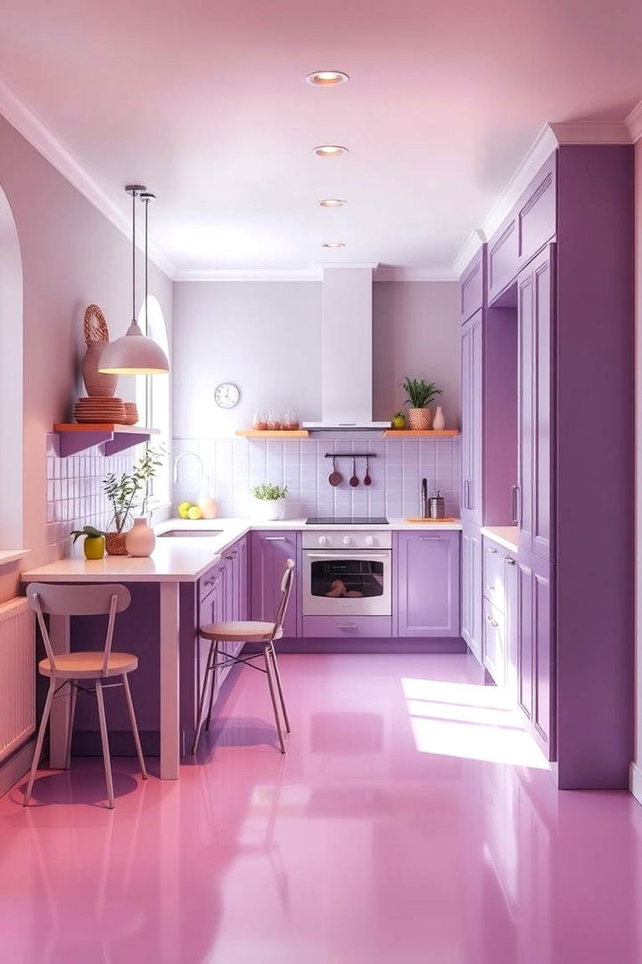 Pastel Purple Flooring - 22 Purple Kitchen Ideas