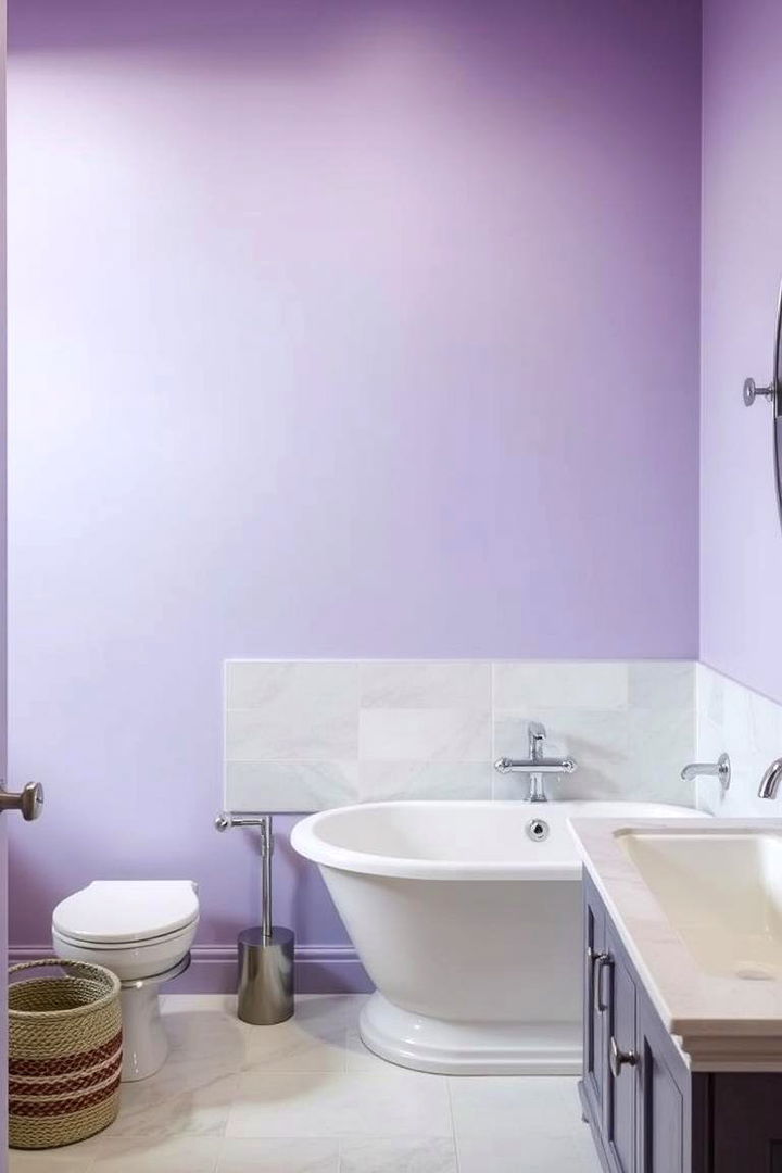 Pastel Purple Wall Finishes - 22 Purple Bathroom Ideas