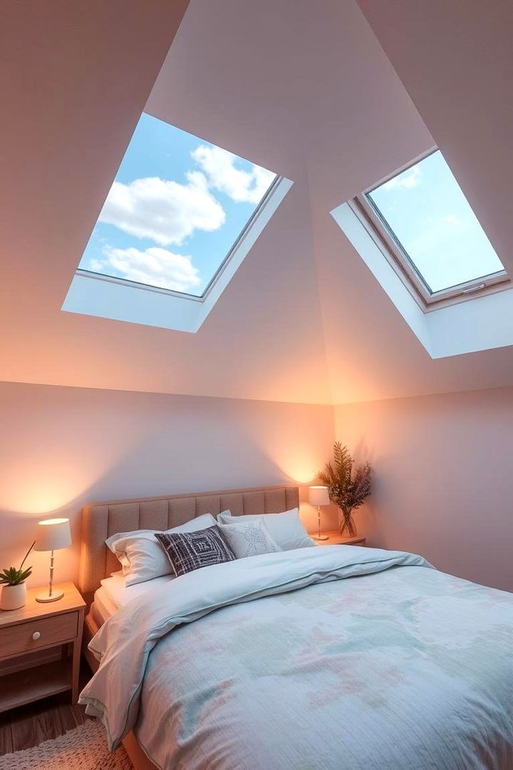 Pastel Skylight Cloud Vignettes - 22 Cloud-Themed Bedroom Ideas