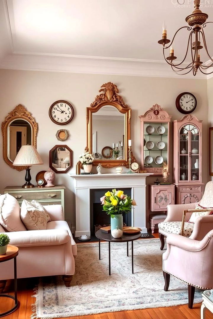 Pastel Vintage Accents - 22 Pastel Living Room Ideas