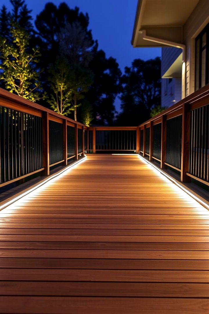 Pathway LED Strip Lights to Define Walkways - 22 Deck Lighting Ideas