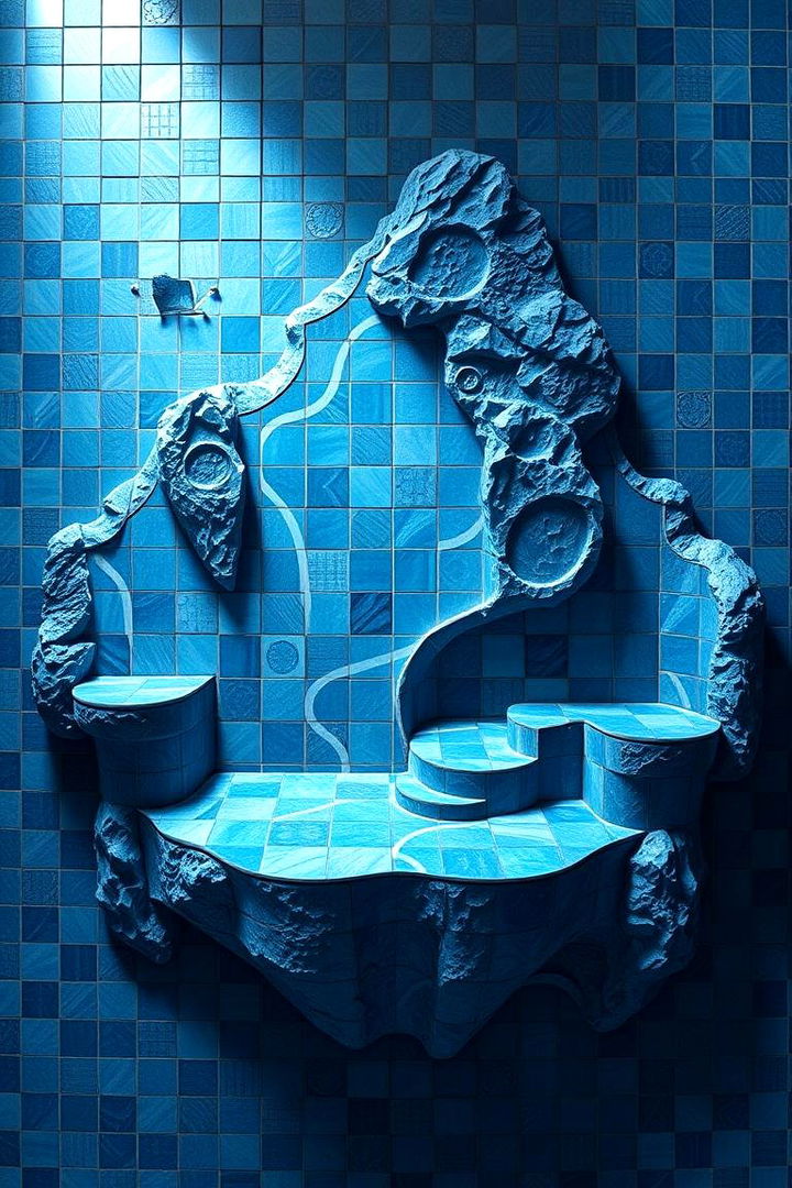 Pattern Play in Blue - 22 Blue Kitchen Island Ideas