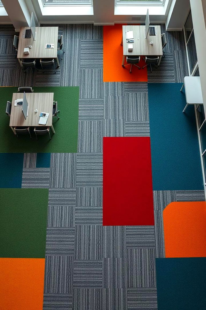 Patterned Carpet Tiles in Offices - 22 Office Rug Ideas