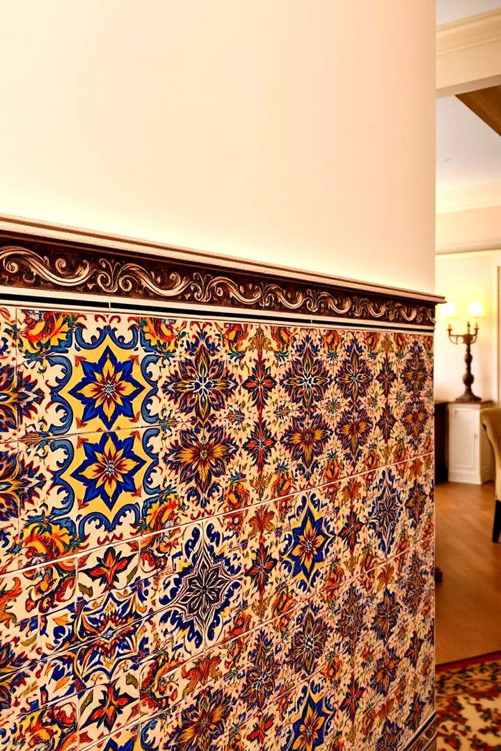 Patterned Ceramic Mastery - 22 Fireplace Backsplash Ideas
